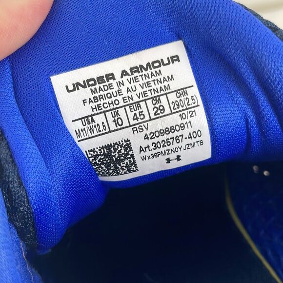 Under Armour Project Rock BSR 2 Marble Academy Men’s 11 Blue Athletic Sneakers - Picture 8 of 8